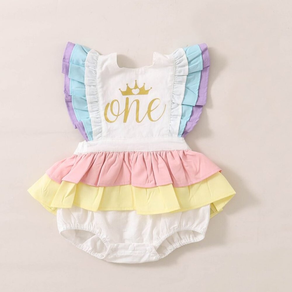 1st Year Layered Cotton Baby Romper